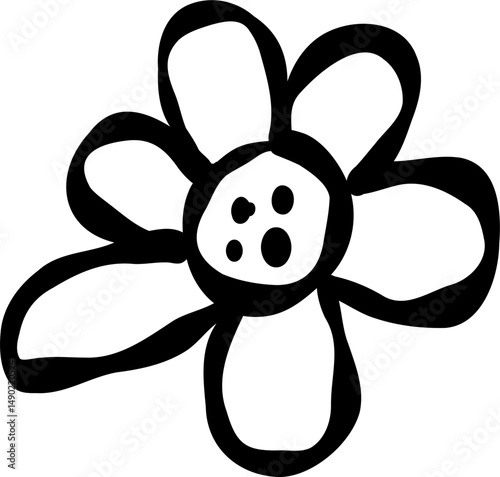 Bold Floral Leafs Ink Drawing For Kids