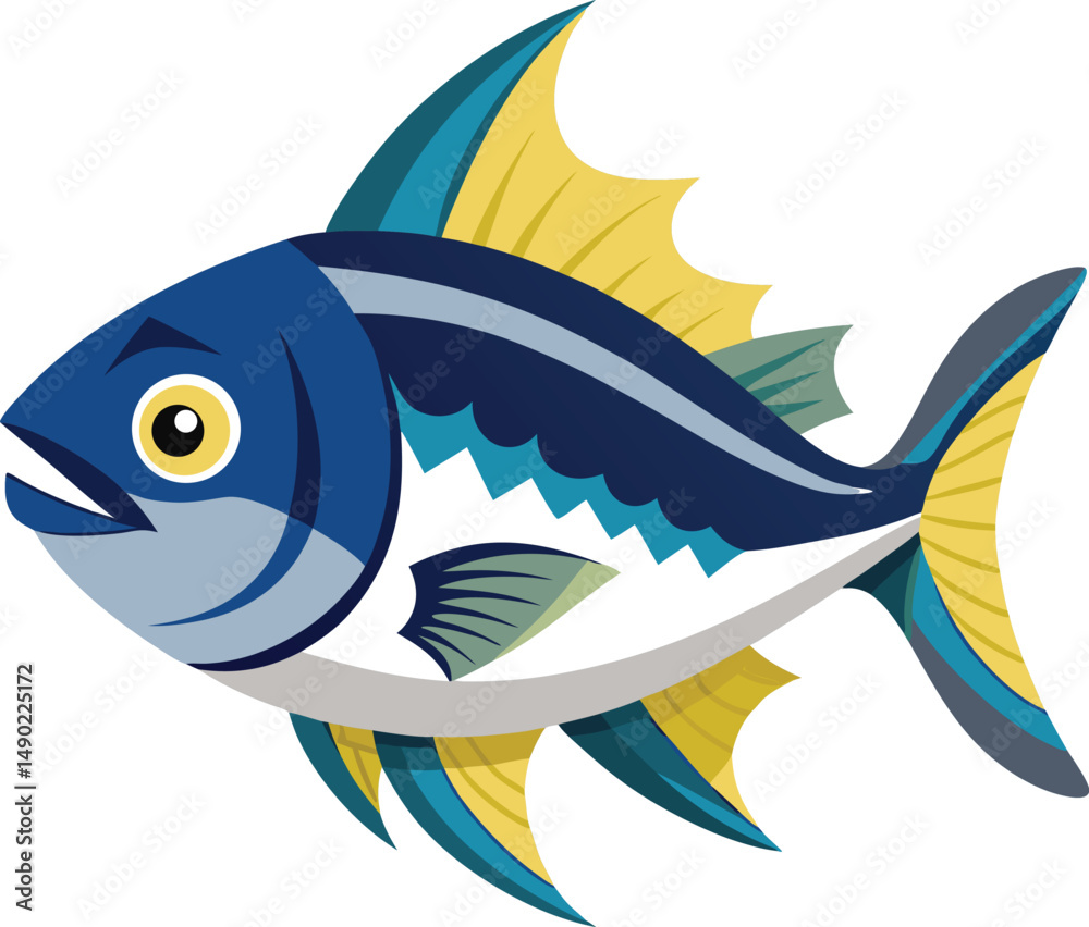 Obraz premium Colorful Fish vector illustration in white background 