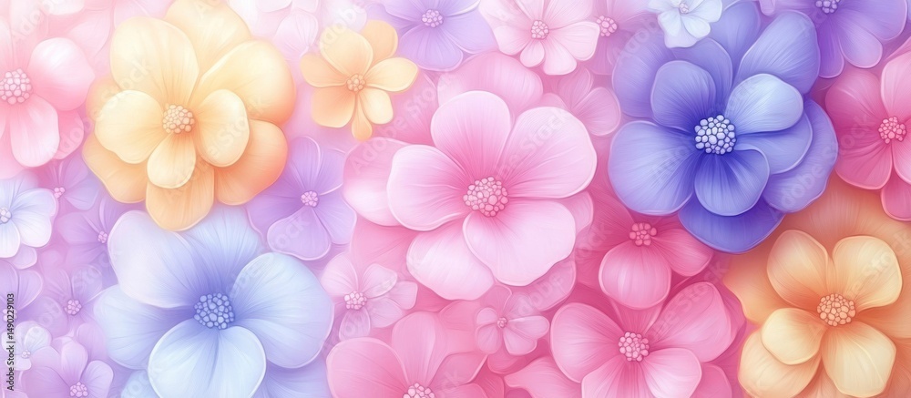Pastel Floral Pattern Background Pastel Floral Pattern Background