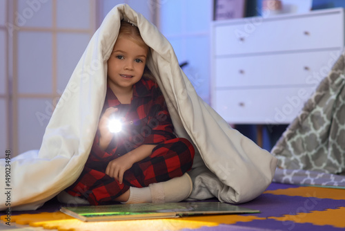 Cute little girl with flash...
