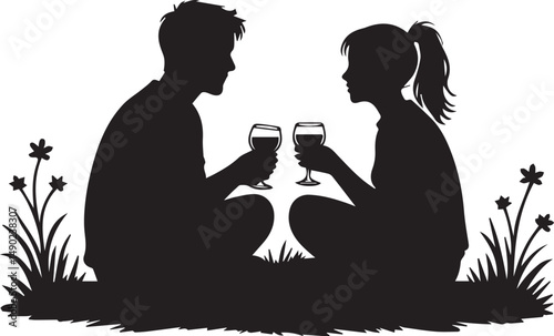 silhouette of a couple