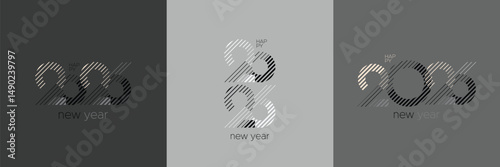 New Year 2026 with luxury logo typography style perfect for symbols, web,  cards, calendars, covers and social media templates. Minimalist design of 2026 New Year