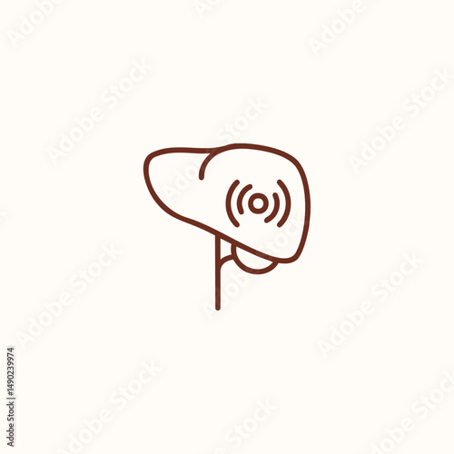 Liver icon logo flat vector design