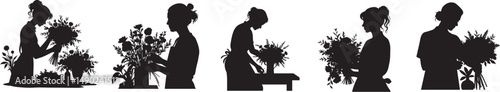 vector illustration of a silhouette of a florist