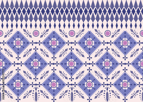 Ethnic Southwest Tribal Navajo Aztec Native geometric ornamental seamless pattern fabric design. Ethnic boho indian texture ornament seamless pattern fabric colorful design vector for women textile.