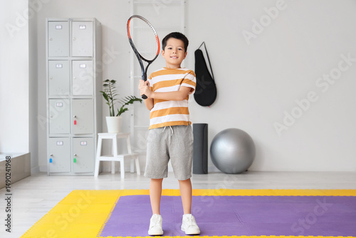 Cute little Asian boy with ...