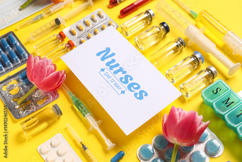 Greeting card with pills, a...