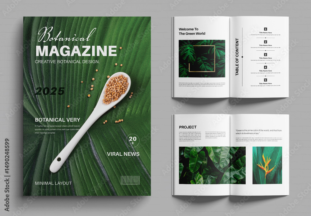Botanical Magazine Template Layout Stock Template | Adobe Stock