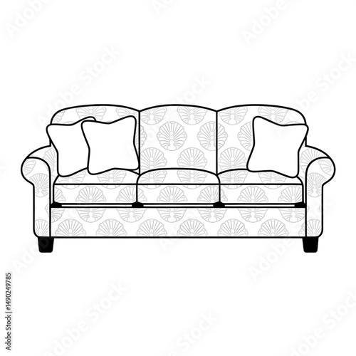 black sofa isolated on white