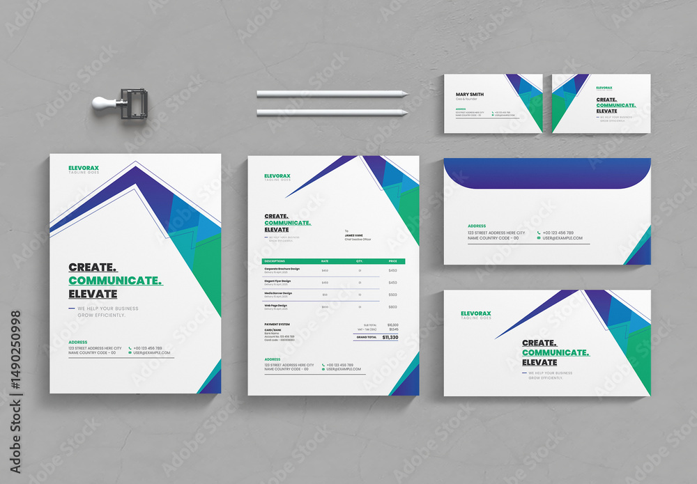 Stationery Brand Identity Pack Modern Corporate Branding Template Set ...