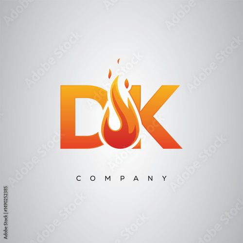 DK Creative Fire Letter Logo Design