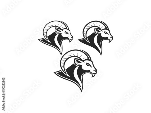 Ram logo set design vector