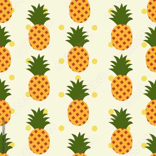 pattern, seamless, pineapple, tropical, vector, background, summer, illustration, fruit, exotic, print, food, wallpaper, fabric, textile, design, nature, leaf, green, decoration, art, texture, juicy, 
