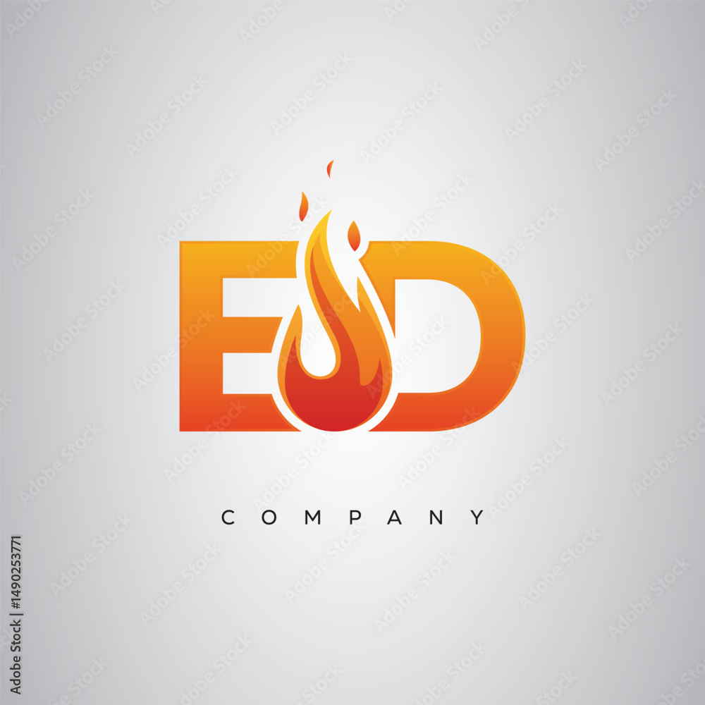 Obraz premium ED Creative Fire Letter Logo Design