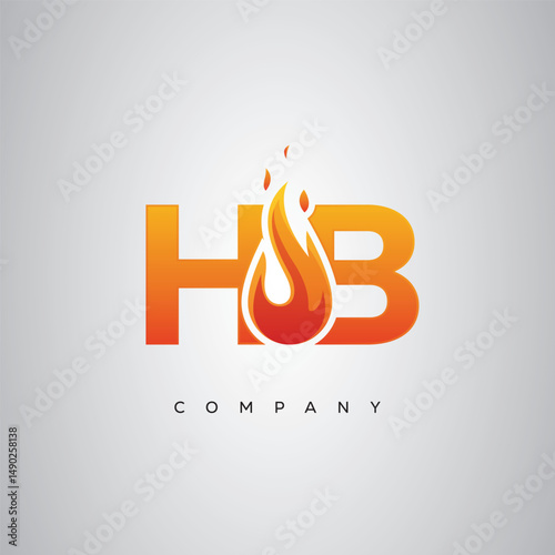 HB Creative Fire Letter Logo Design