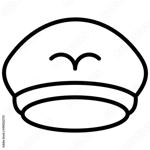 pilot hat line icon