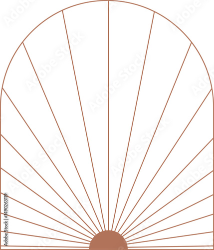 Peach Geometric Arch Rays Graphic