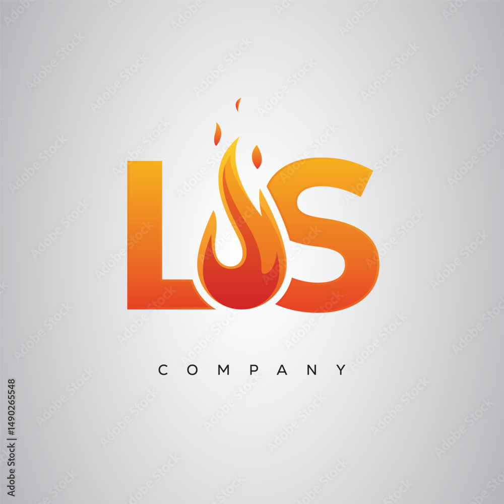 Fototapeta premium LS Creative Fire Letter Logo Design
