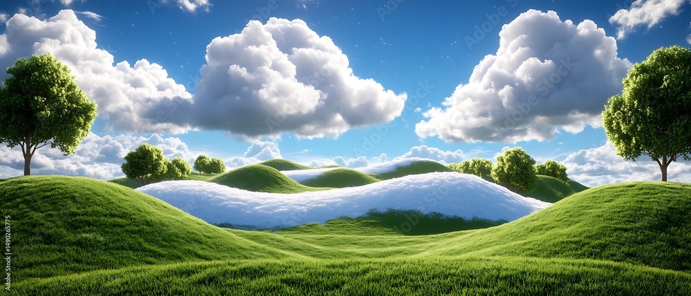 Fototapeta premium Lush Hills Sunny Day