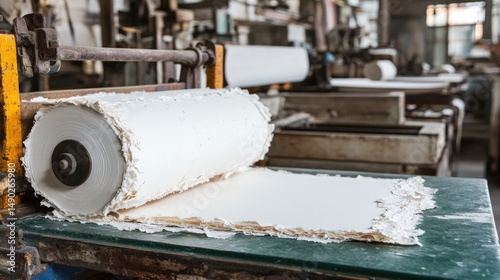 High-opacity paper made from mechanical pulp laid on inspection table