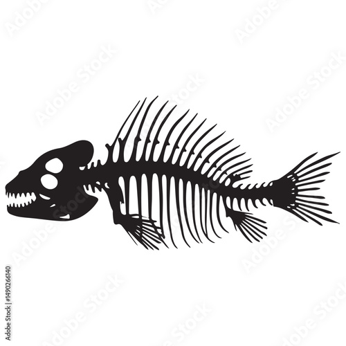 vector illustration of a fish skeleton. vector eps 10