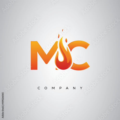 MC Creative Fire Letter Logo Design