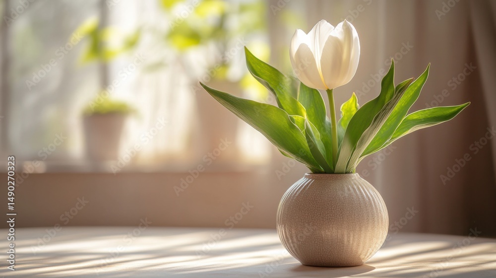 custom made wallpaper toronto digitalSerene White Tulip in Sunlight