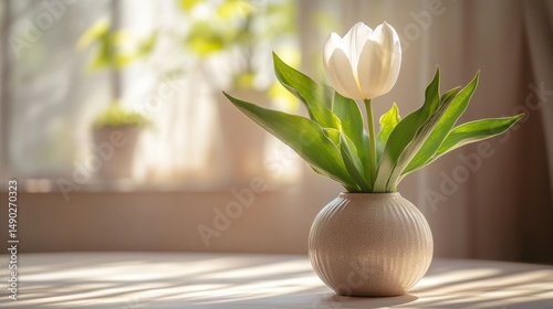 Wallpaper Mural Serene White Tulip in Sunlight Torontodigital.ca