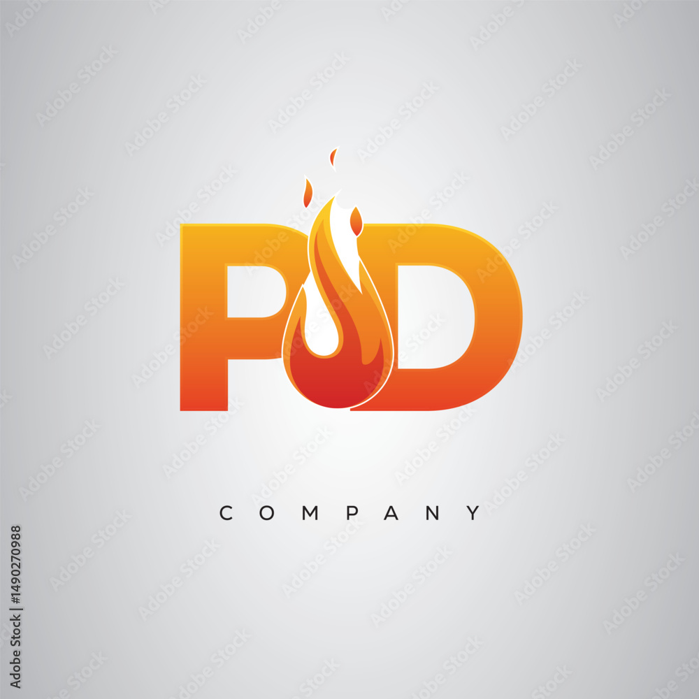 Fototapeta premium PD Creative Fire Letter Logo Design