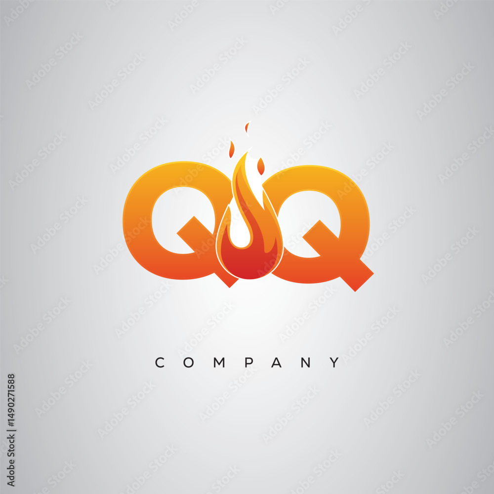 Obraz premium QQ Creative Fire Letter Logo Design