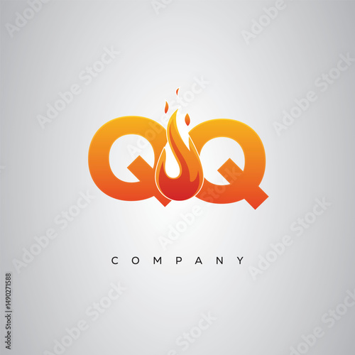 QQ Creative Fire Letter Logo Design