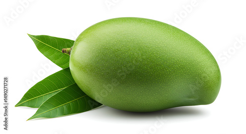 Wallpaper Mural Vibrant green mango with lush leaves Torontodigital.ca