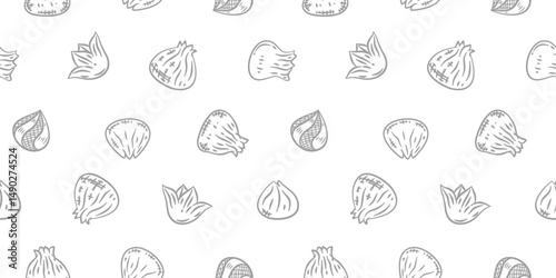 Chinese dumplings pattern background. dumpling doodle pattern background. Dim sum seamless pattern background. dim sum doodle pattern background.