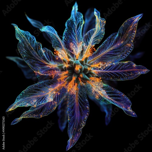 AI-Generated Gigapixel Weed Flower: Abstract Floral Bloom