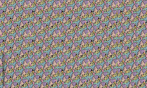 Gypsy pattern tribal ethnic motifs geometric vector background. Doodle gypsy geometric shapes sprites tribal motifs clothing fabric textile print traditional design with triangles