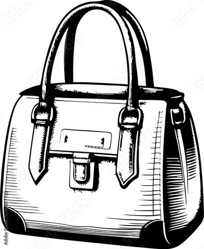 Elegant handbag with intricate design vintage sketch