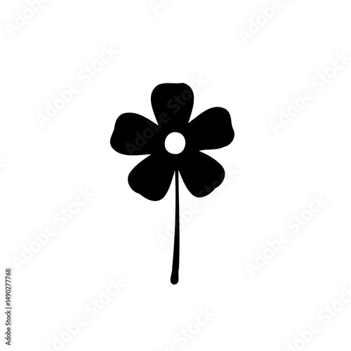 Elegant simplicity flower silhouette against stark white background design