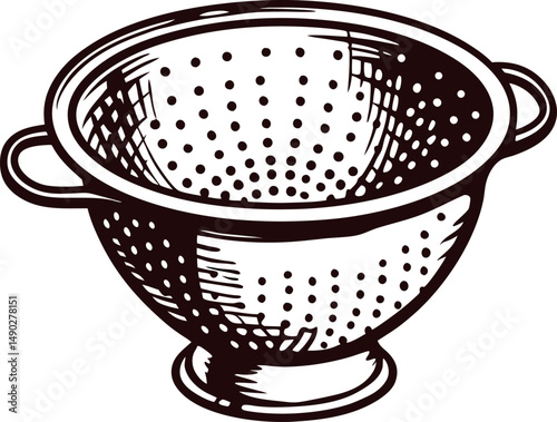 Vintage metal colander with handles rustic kitchenware for cooking and straining