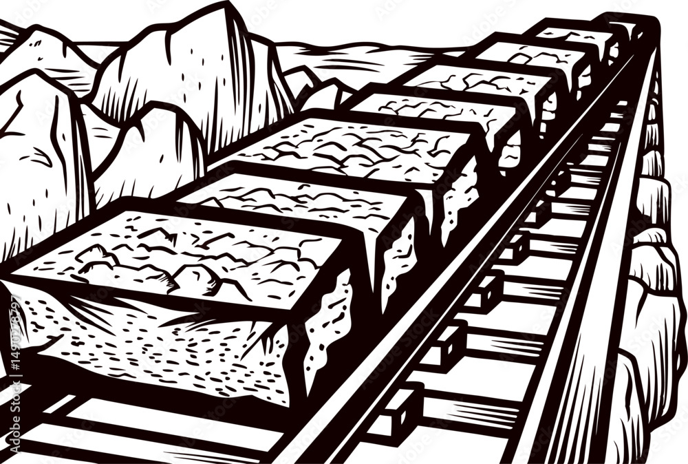 Naklejka premium a-hand-drawn-image-of-a-conveyor-belt-transporting (1).eps