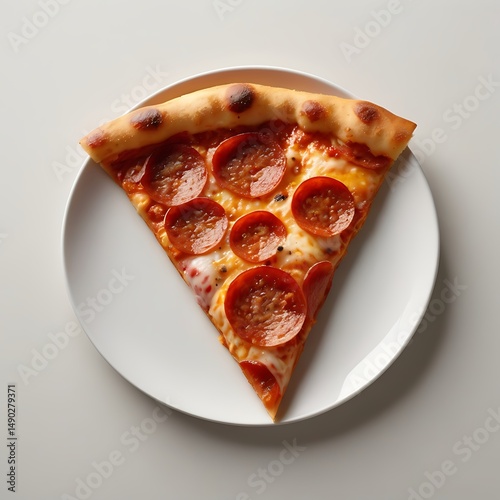Pepperoni Pizza Slice: A delectable slice of pepperoni pizza, with its crispy crust, gooey mozzarella cheese, and savory pepperoni, makes for a mouthwatering culinary delight.