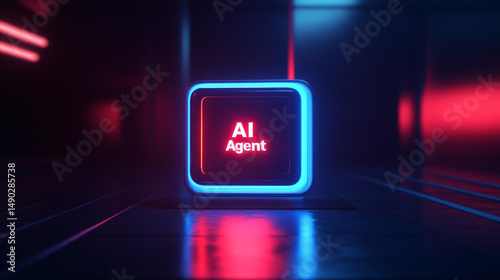 Artificial intelligence agent background image, using the agent function of artificial intelligence to work in a team
