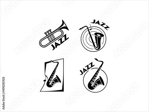  Jazz Musicians logos Playing Saxophone