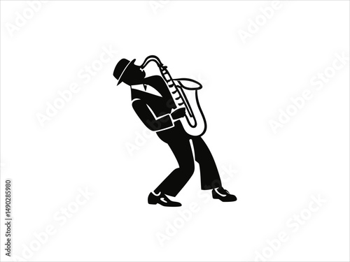  Jazz Musicians logos Playing Saxophone