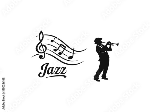  Jazz Musicians logos Playing Saxophone