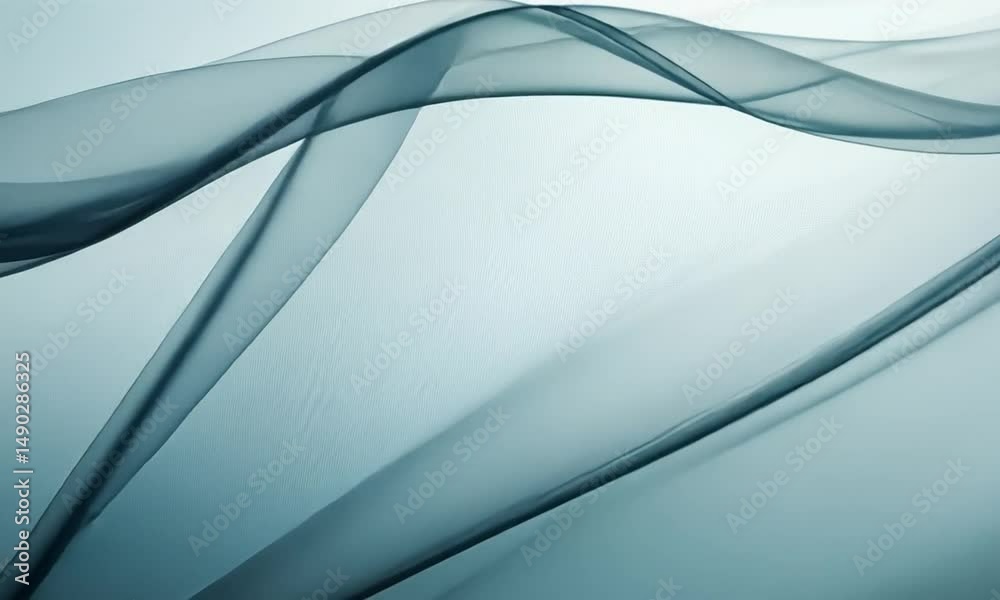Ethereal flowing fabric waves in soft blue tones creating a serene and tranquil atmosphere