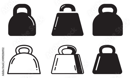 Metal weight of heavy mass flat vector icon for apps and websites