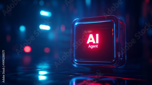 Artificial intelligence agent background image, using the agent function of artificial intelligence to work in a team