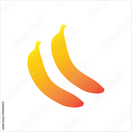 two bananas vector illustration of two ripe colored bananas which are very delicious, tasty, savory and lots of vitamins
