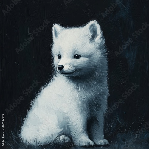Wallpaper Mural A cute little white puppy is sitting on the grass Torontodigital.ca