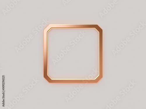 Rose Gold Square Button, Isolated on Transparent Background, Design Element